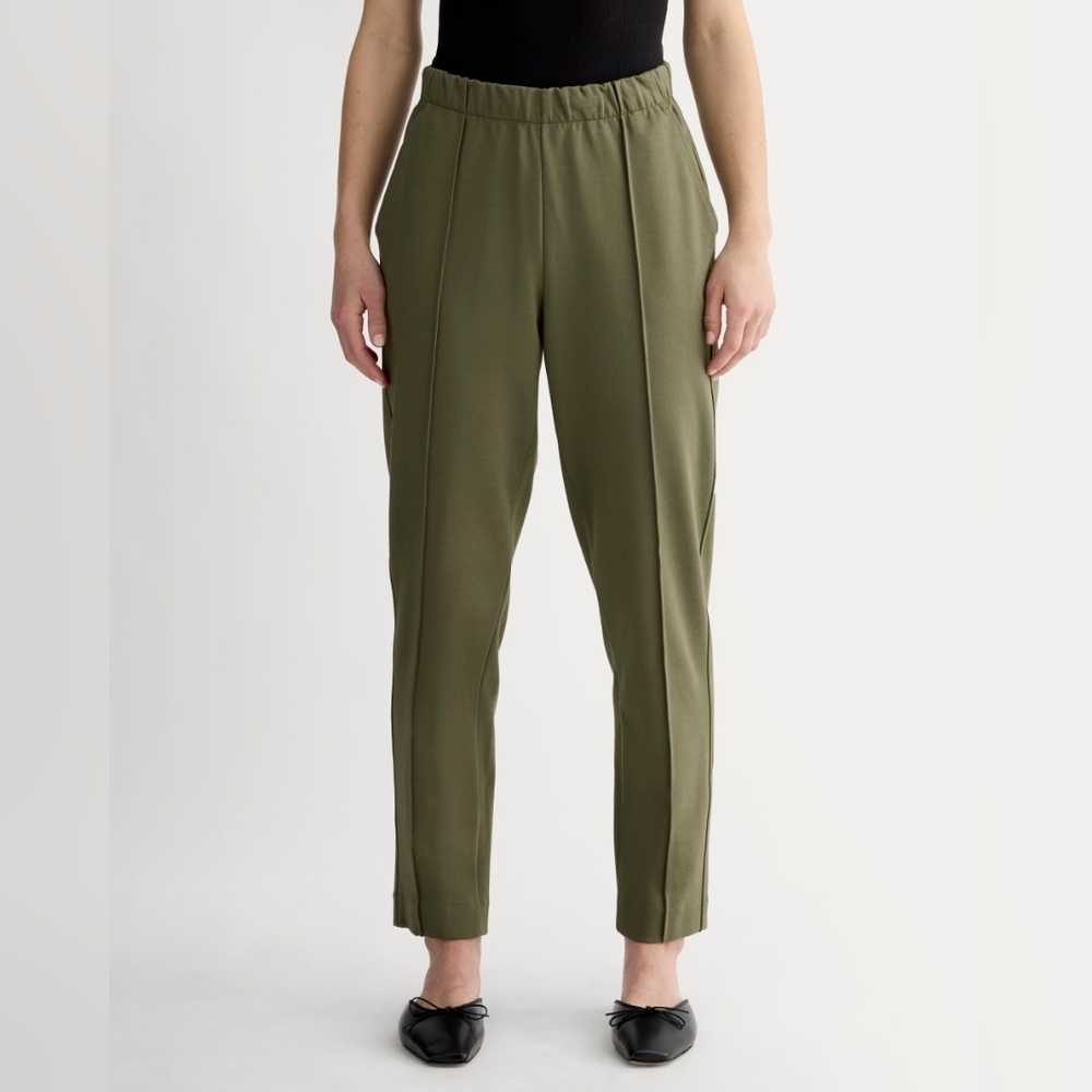EVERLANE the Dream Pant Dark Forest Green Size M women Elastic Waist